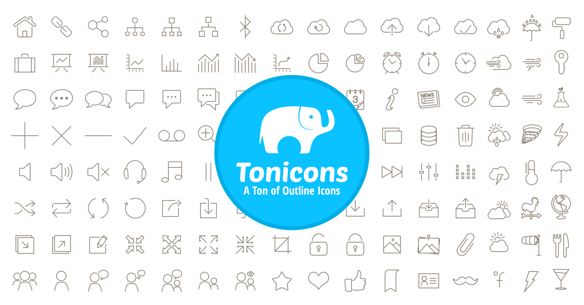 Download Tonicons Free 300 Vector Outline Icons